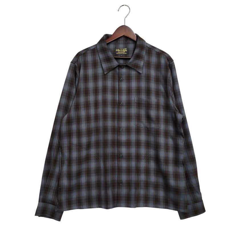 【中古美品】【メンズ】 HEADWAYZ ヘッドウェイズ TYPE VSL8 OMBRE-CHECK SHIRT オンブレチェックシャツ 長袖 トップス 145-251212-kh-05-izu サイズ：L カラー：ブルー×ブラウン 万代Net店