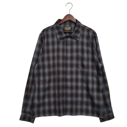 【中古美品】【メンズ】 HEADWAYZ ヘッドウェイズ TYPE VSL8 OMBRE-CHECK SHIRT オンブレチェックシャツ 長袖 トップス 145-251212-kh-05-izu サイズ：L カラー：ブルー×ブラウン 万代Net店