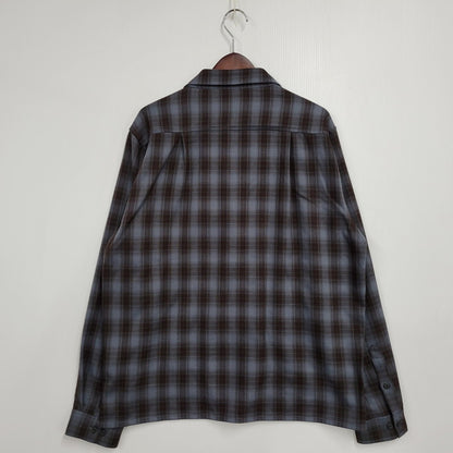 【中古美品】【メンズ】 HEADWAYZ ヘッドウェイズ TYPE VSL8 OMBRE-CHECK SHIRT オンブレチェックシャツ 長袖 トップス 145-251212-kh-05-izu サイズ：L カラー：ブルー×ブラウン 万代Net店