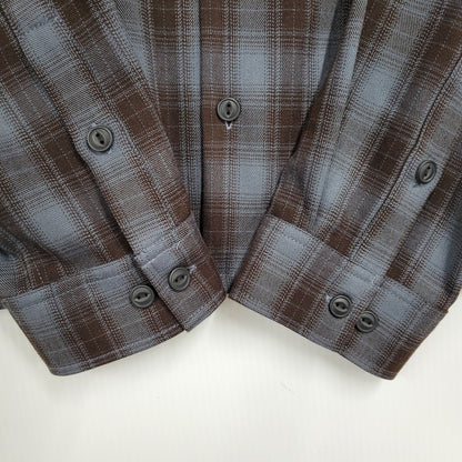 【中古美品】【メンズ】 HEADWAYZ ヘッドウェイズ TYPE VSL8 OMBRE-CHECK SHIRT オンブレチェックシャツ 長袖 トップス 145-251212-kh-05-izu サイズ：L カラー：ブルー×ブラウン 万代Net店