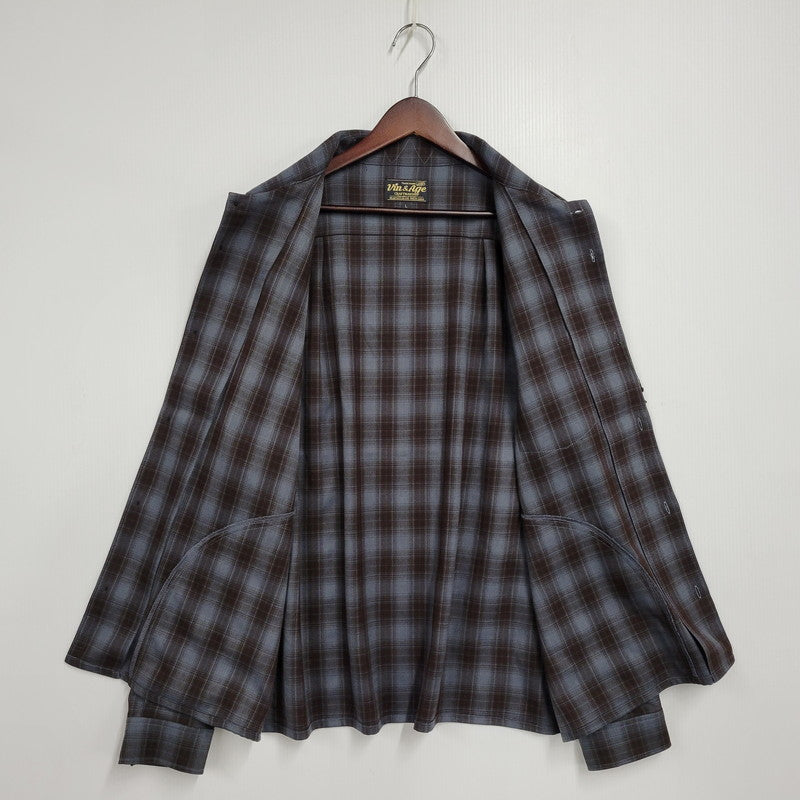 【中古美品】【メンズ】 HEADWAYZ ヘッドウェイズ TYPE VSL8 OMBRE-CHECK SHIRT オンブレチェックシャツ 長袖 トップス 145-251212-kh-05-izu サイズ：L カラー：ブルー×ブラウン 万代Net店