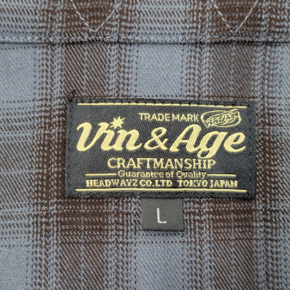 【中古美品】【メンズ】 HEADWAYZ ヘッドウェイズ TYPE VSL8 OMBRE-CHECK SHIRT オンブレチェックシャツ 長袖 トップス 145-251212-kh-05-izu サイズ：L カラー：ブルー×ブラウン 万代Net店