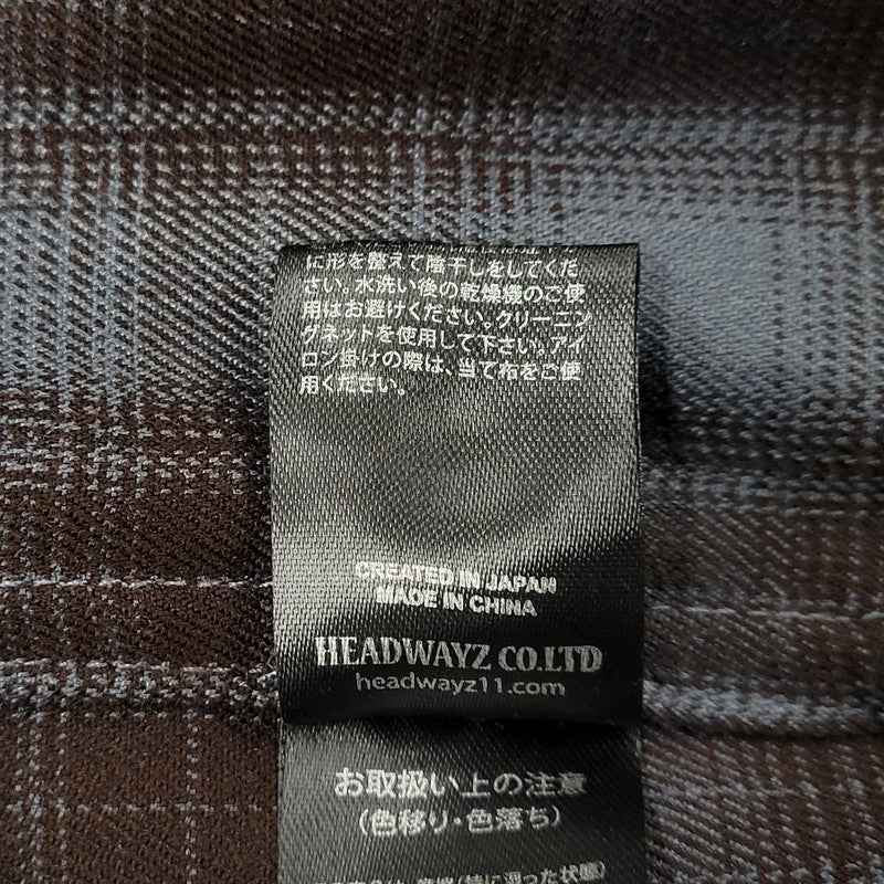【中古美品】【メンズ】 HEADWAYZ ヘッドウェイズ TYPE VSL8 OMBRE-CHECK SHIRT オンブレチェックシャツ 長袖 トップス 145-251212-kh-05-izu サイズ：L カラー：ブルー×ブラウン 万代Net店