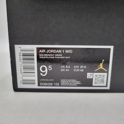 【中古美品】【メンズ】 NIKE ナイキ AIR JORDAN 1 MID DQ8426-105 エアジョーダン 1 ミッド スニーカー シューズ 靴 160-251204-as-26-izu サイズ：27.5cm カラー：SAIL/MIDNIGHT GREEN 万代Net店