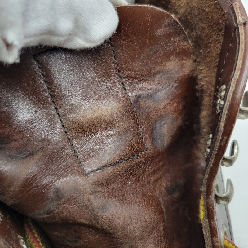 【中古品】【メンズ】 RED WING レッドウィング 8134 USA製 2010年製 刺繍羽タグ 6INCH CLASSIC PLAIN TOE 6インチ クラシック プレーン トゥ シューズ ブーツ 靴 164-251201-cs-13-izu サイズ：26.5cm カラー：ブラウン 万代Net店