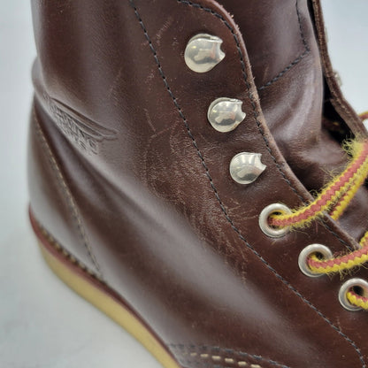 【中古品】【メンズ】 RED WING レッドウィング 8134 USA製 2010年製 刺繍羽タグ 6INCH CLASSIC PLAIN TOE 6インチ クラシック プレーン トゥ シューズ ブーツ 靴 164-251201-cs-13-izu サイズ：26.5cm カラー：ブラウン 万代Net店