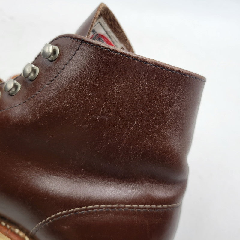 【中古品】【メンズ】 RED WING レッドウィング 8134 USA製 2010年製 刺繍羽タグ 6INCH CLASSIC PLAIN TOE 6インチ クラシック プレーン トゥ シューズ ブーツ 靴 164-251201-cs-13-izu サイズ：26.5cm カラー：ブラウン 万代Net店