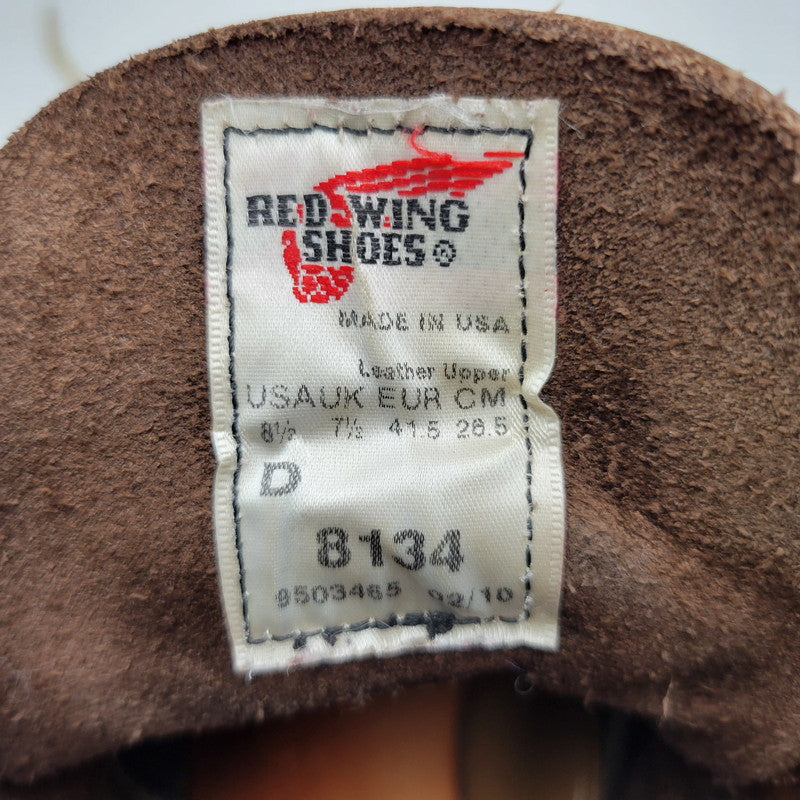 【中古品】【メンズ】 RED WING レッドウィング 8134 USA製 2010年製 刺繍羽タグ 6INCH CLASSIC PLAIN TOE 6インチ クラシック プレーン トゥ シューズ ブーツ 靴 164-251201-cs-13-izu サイズ：26.5cm カラー：ブラウン 万代Net店