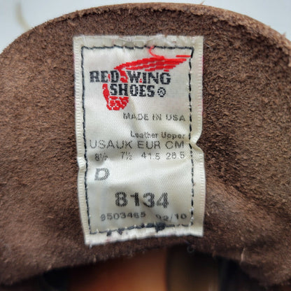 【中古品】【メンズ】 RED WING レッドウィング 8134 USA製 2010年製 刺繍羽タグ 6INCH CLASSIC PLAIN TOE 6インチ クラシック プレーン トゥ シューズ ブーツ 靴 164-251201-cs-13-izu サイズ：26.5cm カラー：ブラウン 万代Net店