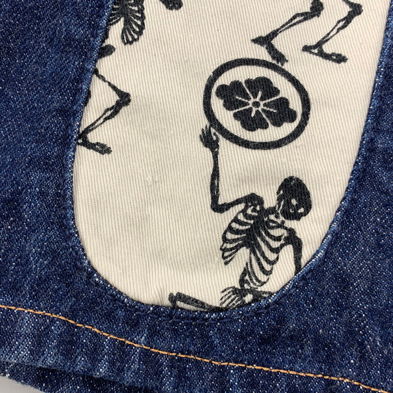 【中古品】【メンズ】 EVISU×SIOTANI BROTHERS エヴィス×シオタニブラザーズ BIG SEAGULL&SKULL DENIM SHORT ビッグ シーガル ＆ スカル デニム ショート ボトムス ズボン 156-251201-cs-04-izu サイズ：32×33 カラー：インディゴ 万代Net店