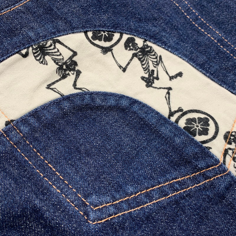 【中古品】【メンズ】 EVISU×SIOTANI BROTHERS エヴィス×シオタニブラザーズ BIG SEAGULL&SKULL DENIM SHORT ビッグ シーガル ＆ スカル デニム ショート ボトムス ズボン 156-251201-cs-04-izu サイズ：32×33 カラー：インディゴ 万代Net店