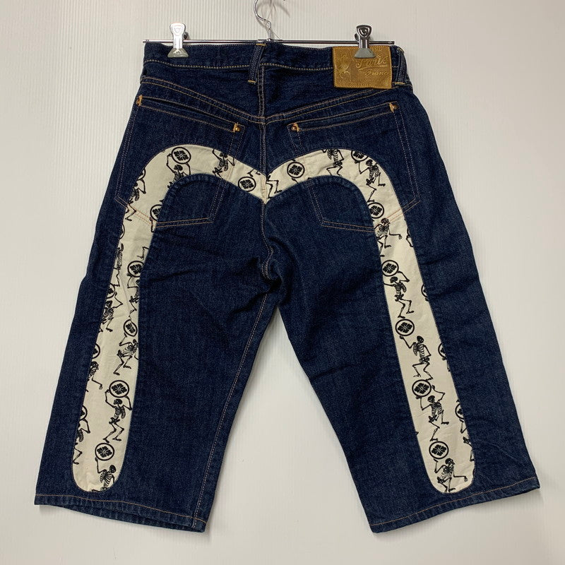 【中古品】【メンズ】 EVISU×SIOTANI BROTHERS エヴィス×シオタニブラザーズ BIG SEAGULL&SKULL DENIM SHORT ビッグ シーガル ＆ スカル デニム ショート ボトムス ズボン 156-251201-cs-04-izu サイズ：32×33 カラー：インディゴ 万代Net店
