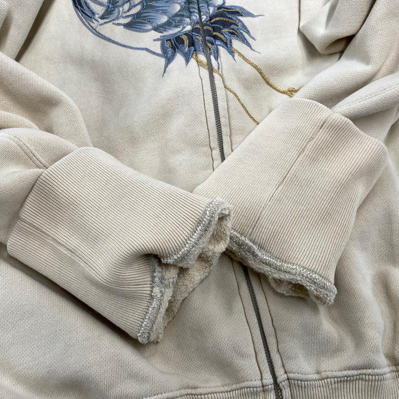 【中古品】【メンズ】 RIB COLLAR ZIP UP SWEATSHIRT リブ カラー ジップアップ スウェットシャツ 長袖 トップス 145-251202-km-03-izu サイズ：L カラー：ベージュ 万代Net店