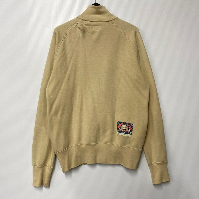 【中古品】【メンズ】 RIB COLLAR ZIP UP SWEATSHIRT リブ カラー ジップアップ スウェットシャツ 長袖 トップス 145-251202-km-03-izu サイズ：L カラー：ベージュ 万代Net店