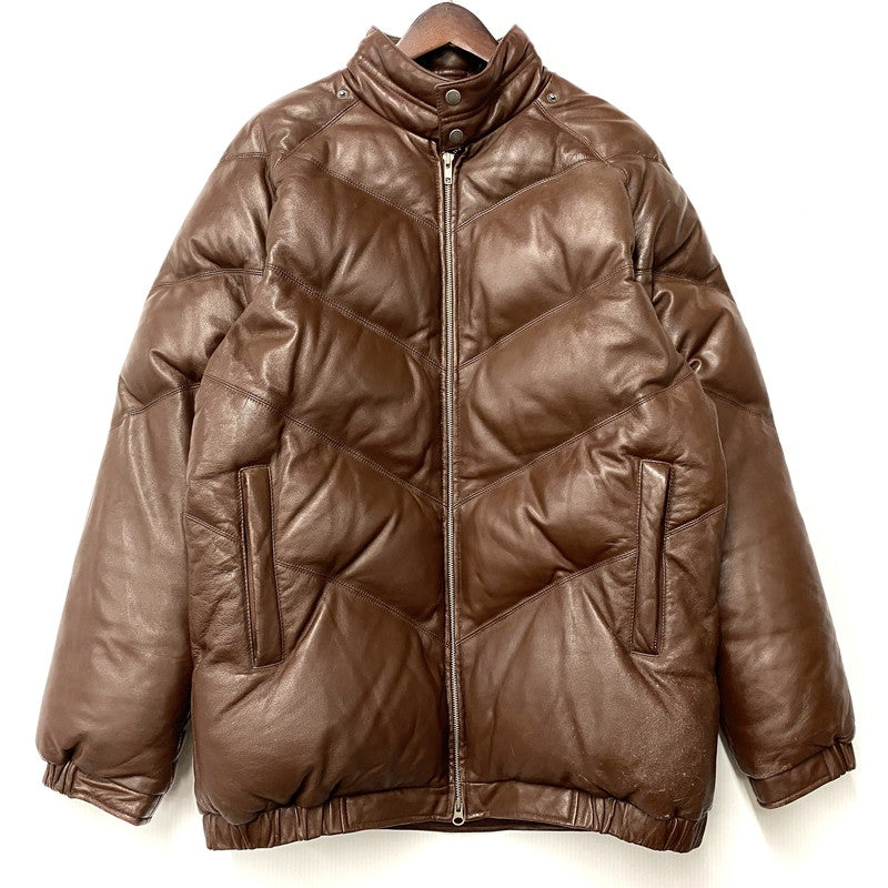 【現状渡し品】【メンズ】 OLD SUPREME オールド シュプリーム LEATHER DOWN JACKET レザー ダウン ジャケット アウター 149-251202-as-11-izu サイズ：XL カラー：ブラウン 万代Net店