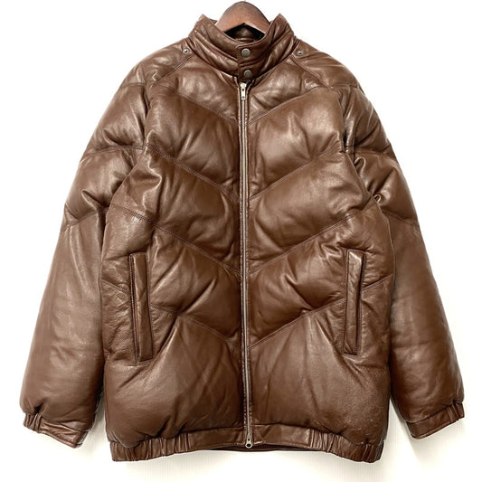 【現状渡し品】【メンズ】 OLD SUPREME オールド シュプリーム LEATHER DOWN JACKET レザー ダウン ジャケット アウター 149-251202-as-11-izu サイズ：XL カラー：ブラウン 万代Net店