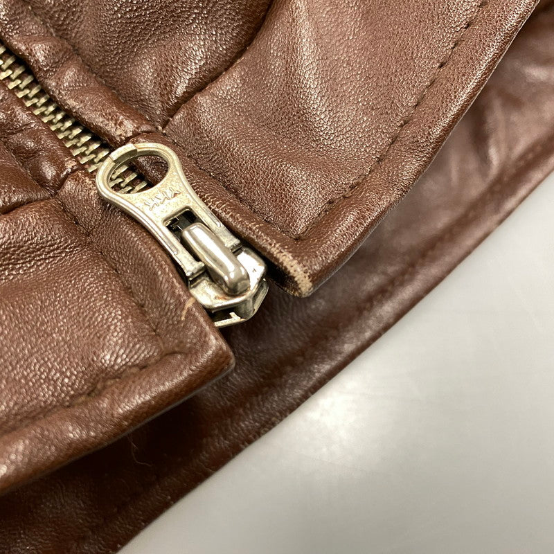 【現状渡し品】【メンズ】 OLD SUPREME オールド シュプリーム LEATHER DOWN JACKET レザー ダウン ジャケット アウター 149-251202-as-11-izu サイズ：XL カラー：ブラウン 万代Net店