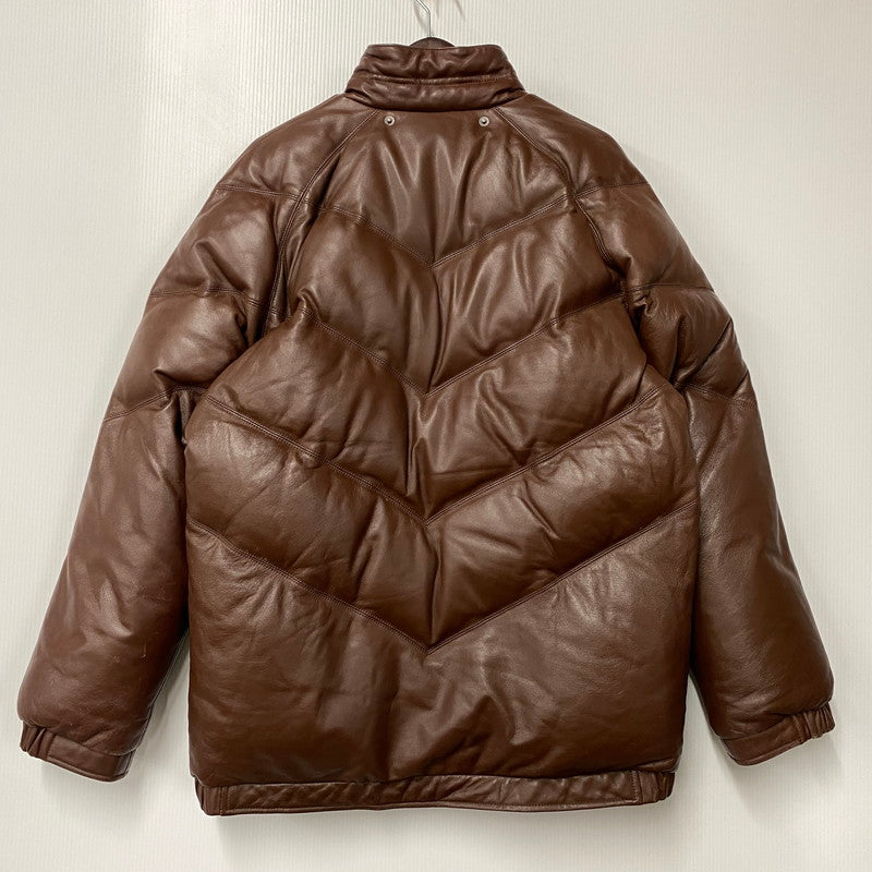【現状渡し品】【メンズ】 OLD SUPREME オールド シュプリーム LEATHER DOWN JACKET レザー ダウン ジャケット アウター 149-251202-as-11-izu サイズ：XL カラー：ブラウン 万代Net店