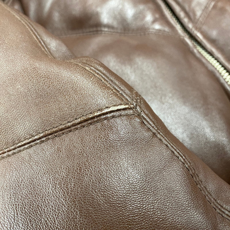 【現状渡し品】【メンズ】 OLD SUPREME オールド シュプリーム LEATHER DOWN JACKET レザー ダウン ジャケット アウター 149-251202-as-11-izu サイズ：XL カラー：ブラウン 万代Net店