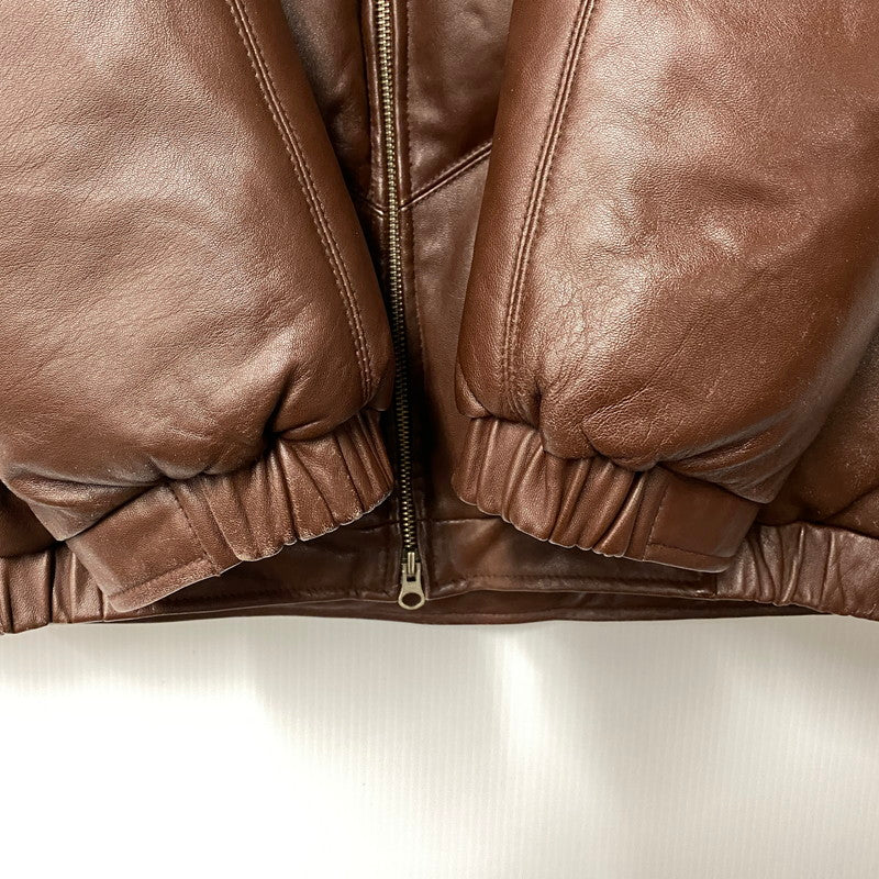 【現状渡し品】【メンズ】 OLD SUPREME オールド シュプリーム LEATHER DOWN JACKET レザー ダウン ジャケット アウター 149-251202-as-11-izu サイズ：XL カラー：ブラウン 万代Net店