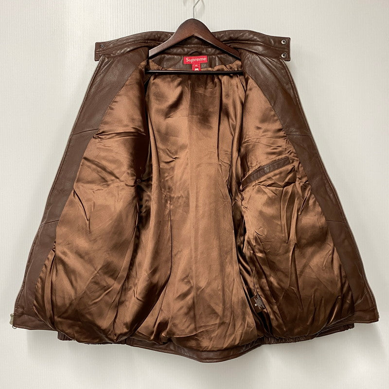 【現状渡し品】【メンズ】 OLD SUPREME オールド シュプリーム LEATHER DOWN JACKET レザー ダウン ジャケット アウター 149-251202-as-11-izu サイズ：XL カラー：ブラウン 万代Net店