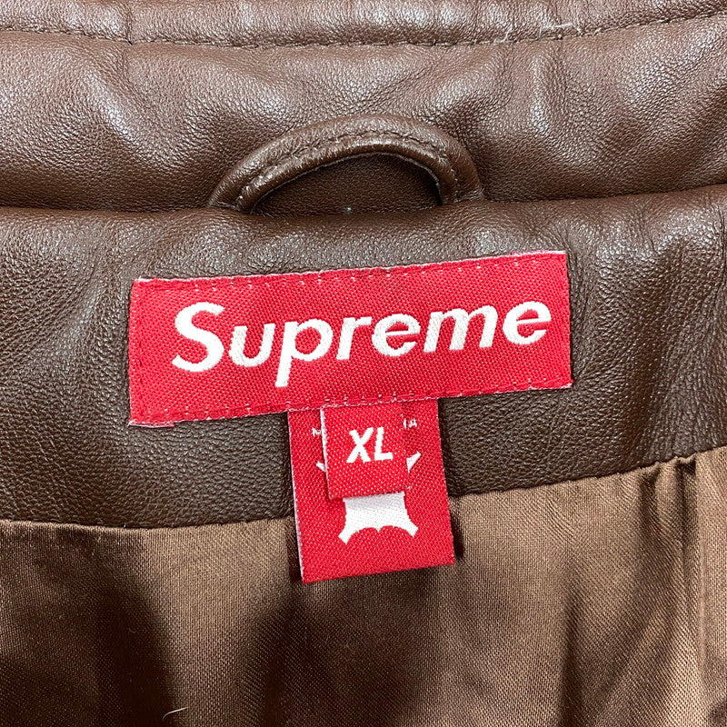 【現状渡し品】【メンズ】 OLD SUPREME オールド シュプリーム LEATHER DOWN JACKET レザー ダウン ジャケット アウター 149-251202-as-11-izu サイズ：XL カラー：ブラウン 万代Net店