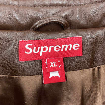 【現状渡し品】【メンズ】 OLD SUPREME オールド シュプリーム LEATHER DOWN JACKET レザー ダウン ジャケット アウター 149-251202-as-11-izu サイズ：XL カラー：ブラウン 万代Net店