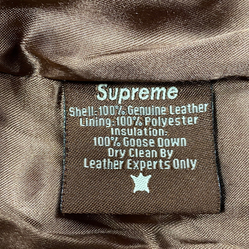 【現状渡し品】【メンズ】 OLD SUPREME オールド シュプリーム LEATHER DOWN JACKET レザー ダウン ジャケット アウター 149-251202-as-11-izu サイズ：XL カラー：ブラウン 万代Net店