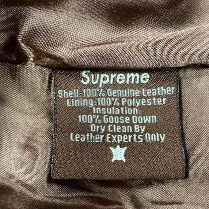 【現状渡し品】【メンズ】 OLD SUPREME オールド シュプリーム LEATHER DOWN JACKET レザー ダウン ジャケット アウター 149-251202-as-11-izu サイズ：XL カラー：ブラウン 万代Net店