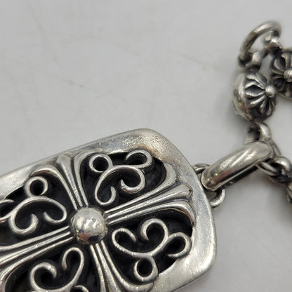 【中古品】【メンズ/レディース】 CHROME HEARTS クロムハーツ CROSS BALL CHAIN #1 KEEPER クロスボール チェーン キーパー ネックレス アクセサリー 190-251214-as-18-izu カラー：シルバー 万代Net店