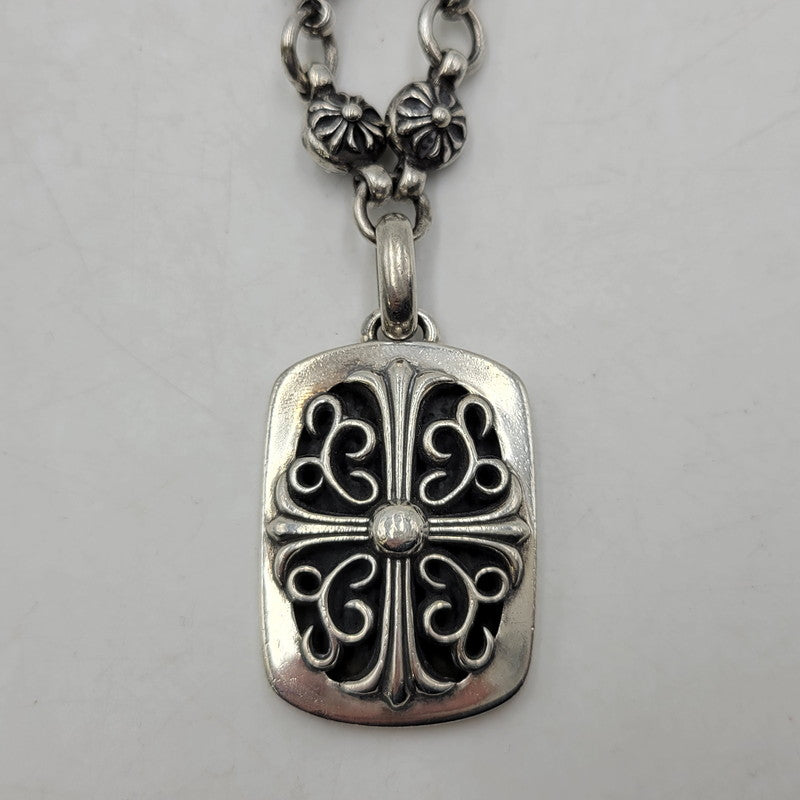 【中古品】【メンズ/レディース】 CHROME HEARTS クロムハーツ CROSS BALL CHAIN #1 KEEPER クロスボール チェーン キーパー ネックレス アクセサリー 190-251214-as-18-izu カラー：シルバー 万代Net店