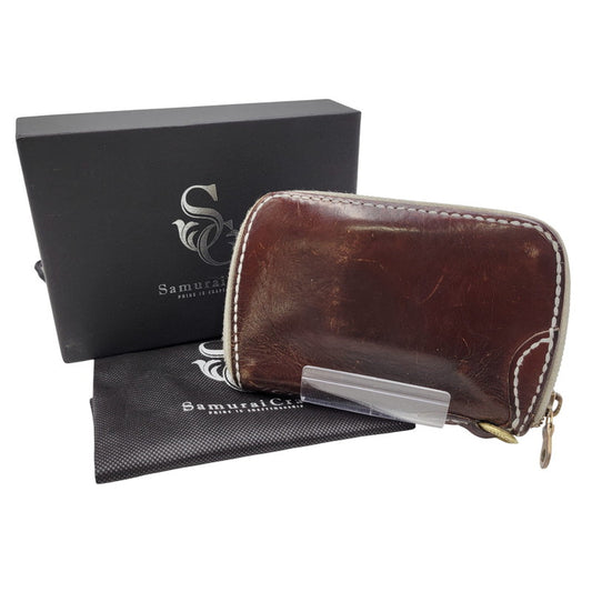 【中古品】【メンズ/レディース】 SAMURAI CRAFT サムライクラフト LEATHER MIDDLE WALLET レザーミドルウォレット 財布 200-251211-ya-25-izu カラー：ブラウン 万代Net店