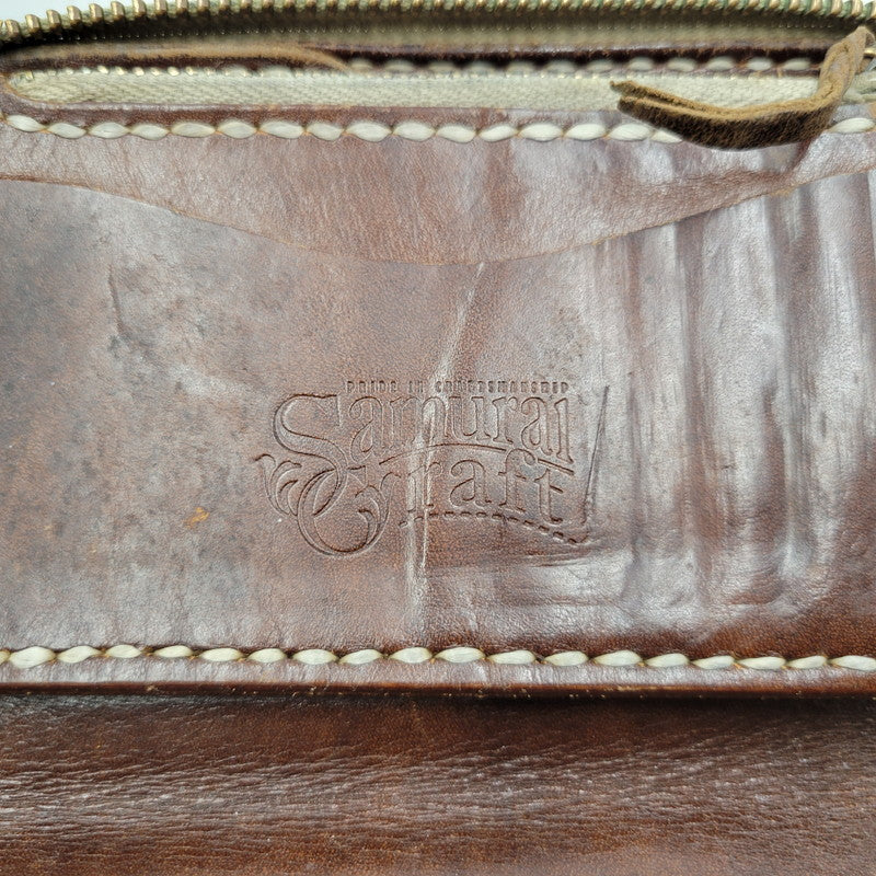 【中古品】【メンズ/レディース】 SAMURAI CRAFT サムライクラフト LEATHER MIDDLE WALLET レザーミドルウォレット 財布 200-251211-ya-25-izu カラー：ブラウン 万代Net店