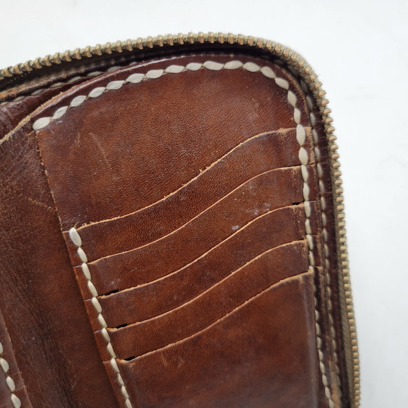 【中古品】【メンズ/レディース】 SAMURAI CRAFT サムライクラフト LEATHER MIDDLE WALLET レザーミドルウォレット 財布 200-251211-ya-25-izu カラー：ブラウン 万代Net店