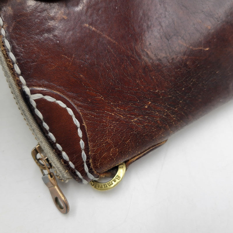 【中古品】【メンズ/レディース】 SAMURAI CRAFT サムライクラフト LEATHER MIDDLE WALLET レザーミドルウォレット 財布 200-251211-ya-25-izu カラー：ブラウン 万代Net店