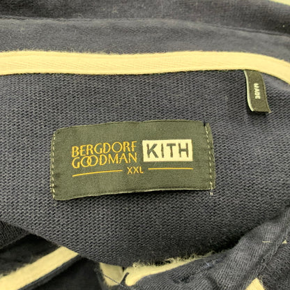 【中古品】【メンズ】 KITH キース × BERGDORF GOODMAN バーグドルフ グッドマン STRIPED RUGBY SHIRT ストライプド ラグビー シャツ トップス 長袖 142-251205-ya-10-izu サイズ：XXL カラー：ネイビー 万代Net店
