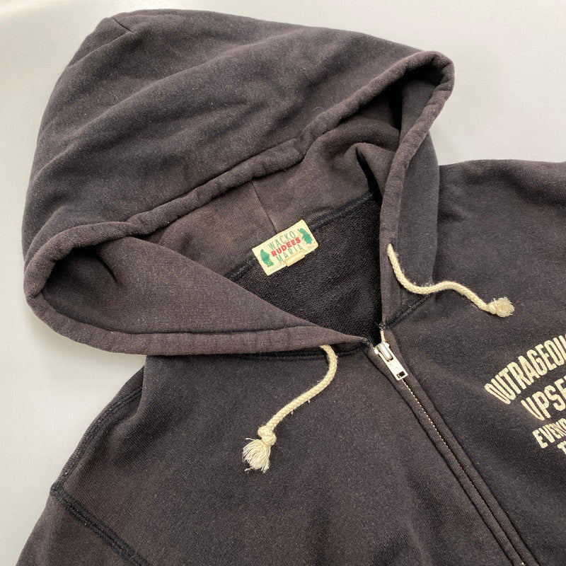 【現状渡し品】【メンズ】 WACKO MARIA ワコマリア 初期タグ MARIA PRINT ZIP HOODI マリア プリント ジップ フーディー トップス 長袖 142-251211-cs-08-izu サイズ：M カラー：ブラック 万代Net店