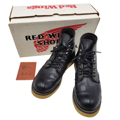 【中古品】【メンズ】 RED WING レッドウィング 6INCH CLASSIC PLAIN TOE 8165 6インチ クラシック プレーントゥ 新 四角犬タグ USA製 ブーツ シューズ 靴 164-251207-as-25-izu サイズ：8D カラー：ブラック 万代Net店