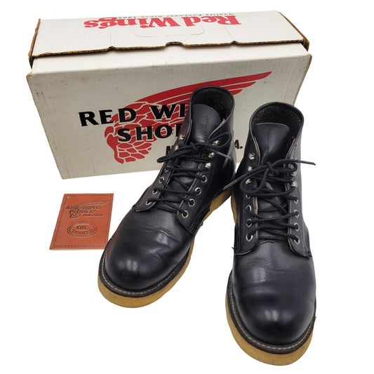 【中古品】【メンズ】 RED WING レッドウィング 6INCH CLASSIC PLAIN TOE 8165 6インチ クラシック プレーントゥ 新 四角犬タグ USA製 ブーツ シューズ 靴 164-251207-as-25-izu サイズ：8D カラー：ブラック 万代Net店