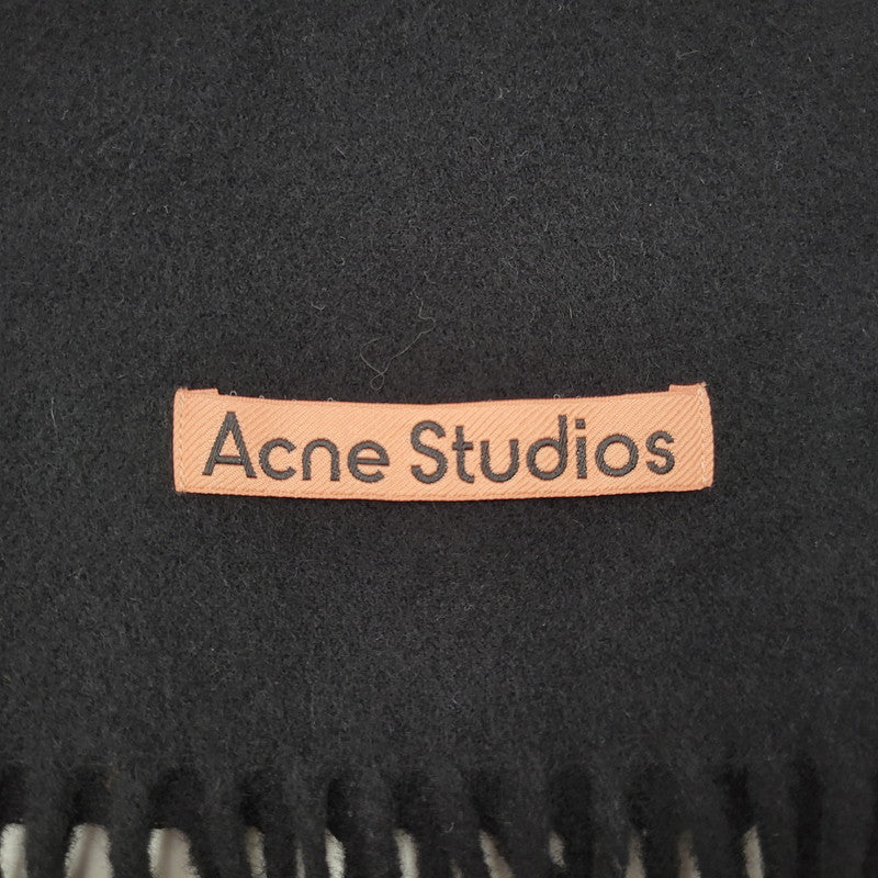 【中古品】【メンズ/レディース】 ACNE STUDIOS アクネストゥディオズ FRINGE WOOL MUFFLER CA0086 フリンジ ウール マフラー 187-251207-as-27-izu サイズ：200×45cm カラー：ブラック 万代Net店