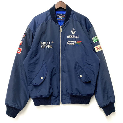 【現状渡し品】【メンズ】 USED BENETTON FORMULA 1 ベネトン フォーミュラ1 MA-1 FLIGHT JACKET フライトジャケット アウター 146-251207-as-29-izu サイズ：L カラー：ネイビー 万代Net店