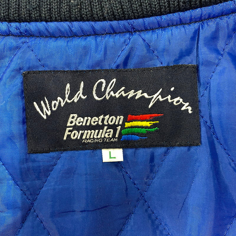 【現状渡し品】【メンズ】 USED BENETTON FORMULA 1 ベネトン フォーミュラ1 MA-1 FLIGHT JACKET フライトジャケット アウター 146-251207-as-29-izu サイズ：L カラー：ネイビー 万代Net店