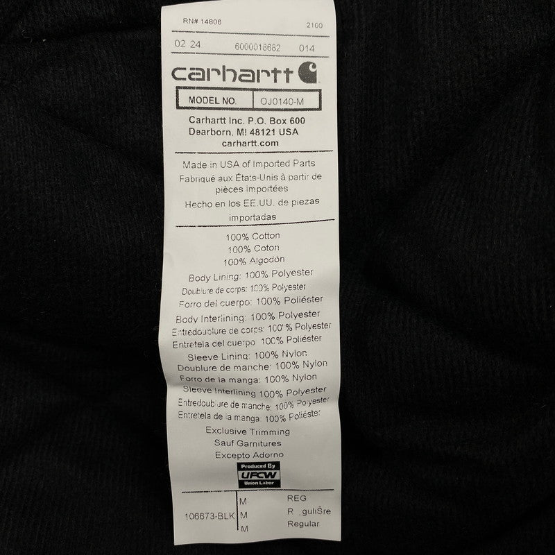 【中古美品】【メンズ】 Carhartt カーハート 106673-BLK LOOSE FIT FIRM DUCK INSULATED ACTIVE JACKET ルーズフィット ファーム ダック インサレーテッド アクティブ ジャケット アウター 146-251207-km-08-izu サイズ：M カラー：ブラック 万代Net店