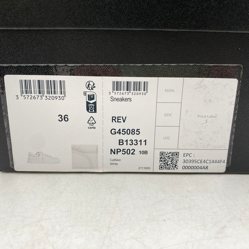 【中古品】【レディース】 CHANEL シャネル EMBOSS LOGO LEATHER SNEAKERS LOW G45085 B13311 NP502 エンボス ロゴ レザー スニーカー ココマーク シューズ 靴 183-251208-as-17-izu サイズ：36 カラー：ホワイト 万代Net店