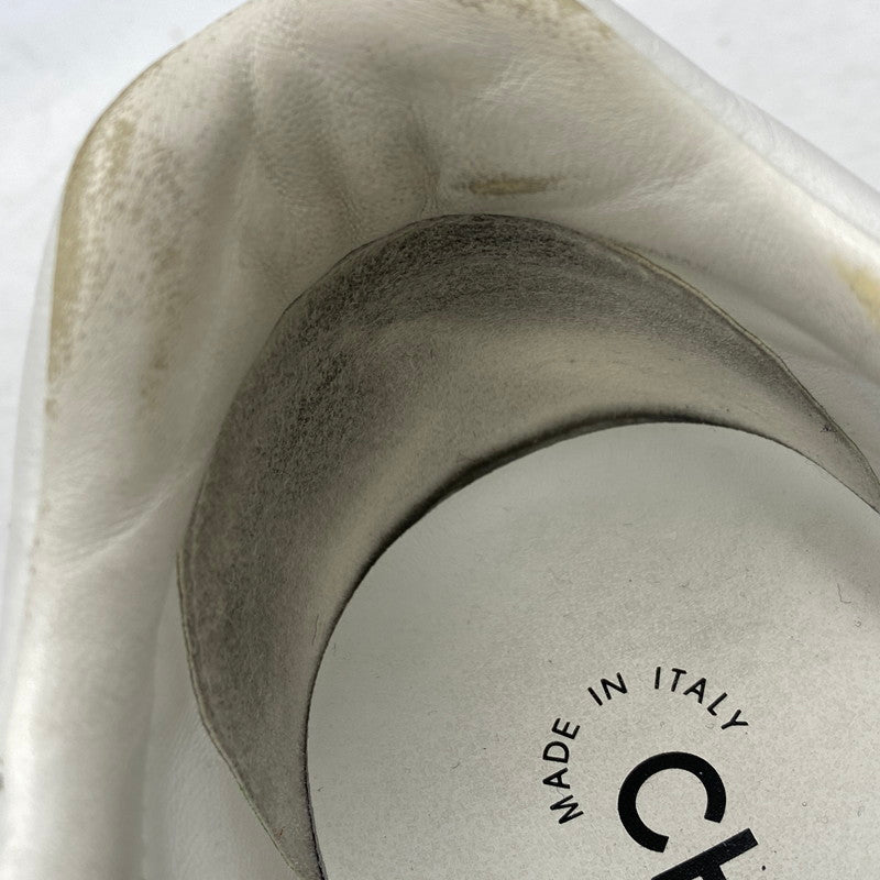 【中古品】【レディース】 CHANEL シャネル EMBOSS LOGO LEATHER SNEAKERS LOW G45085 B13311 NP502 エンボス ロゴ レザー スニーカー ココマーク シューズ 靴 183-251208-as-17-izu サイズ：36 カラー：ホワイト 万代Net店