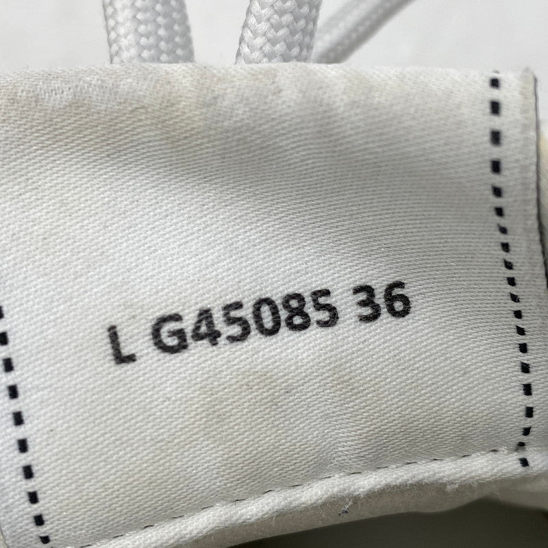 【中古品】【レディース】 CHANEL シャネル EMBOSS LOGO LEATHER SNEAKERS LOW G45085 B13311 NP502 エンボス ロゴ レザー スニーカー ココマーク シューズ 靴 183-251208-as-17-izu サイズ：36 カラー：ホワイト 万代Net店