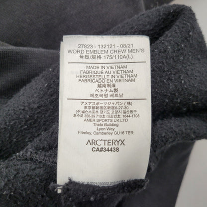 【中古品】【メンズ】 ARC'TERYX アークテリクス WORD EMBLEM CREW 27823 ワードエンブレムクルー スウェット 長袖 トップス 144-251209-as-03-izu サイズ：L カラー：ブラック 万代Net店