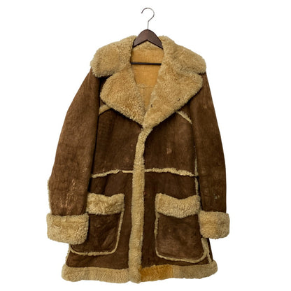【現状渡し品】【メンズ】 VINTAGE ビンテージ 推定70S～ MOUTON COAT ムートン コート アウター 146-251211-ya-20-izu サイズ：38 カラー：ブラウン 万代Net店