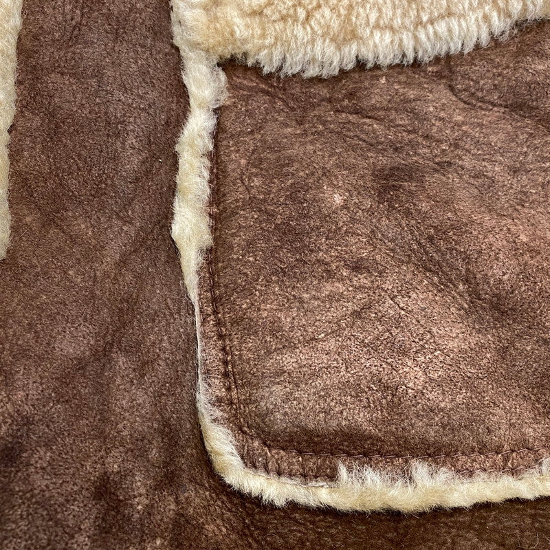 【現状渡し品】【メンズ】 VINTAGE ビンテージ 推定70S～ MOUTON COAT ムートン コート アウター 146-251211-ya-20-izu サイズ：38 カラー：ブラウン 万代Net店
