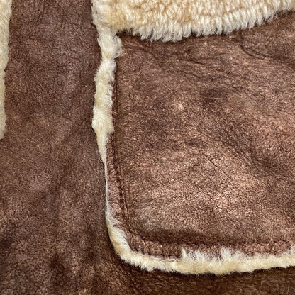 【現状渡し品】【メンズ】 VINTAGE ビンテージ 推定70S～ MOUTON COAT ムートン コート アウター 146-251211-ya-20-izu サイズ：38 カラー：ブラウン 万代Net店